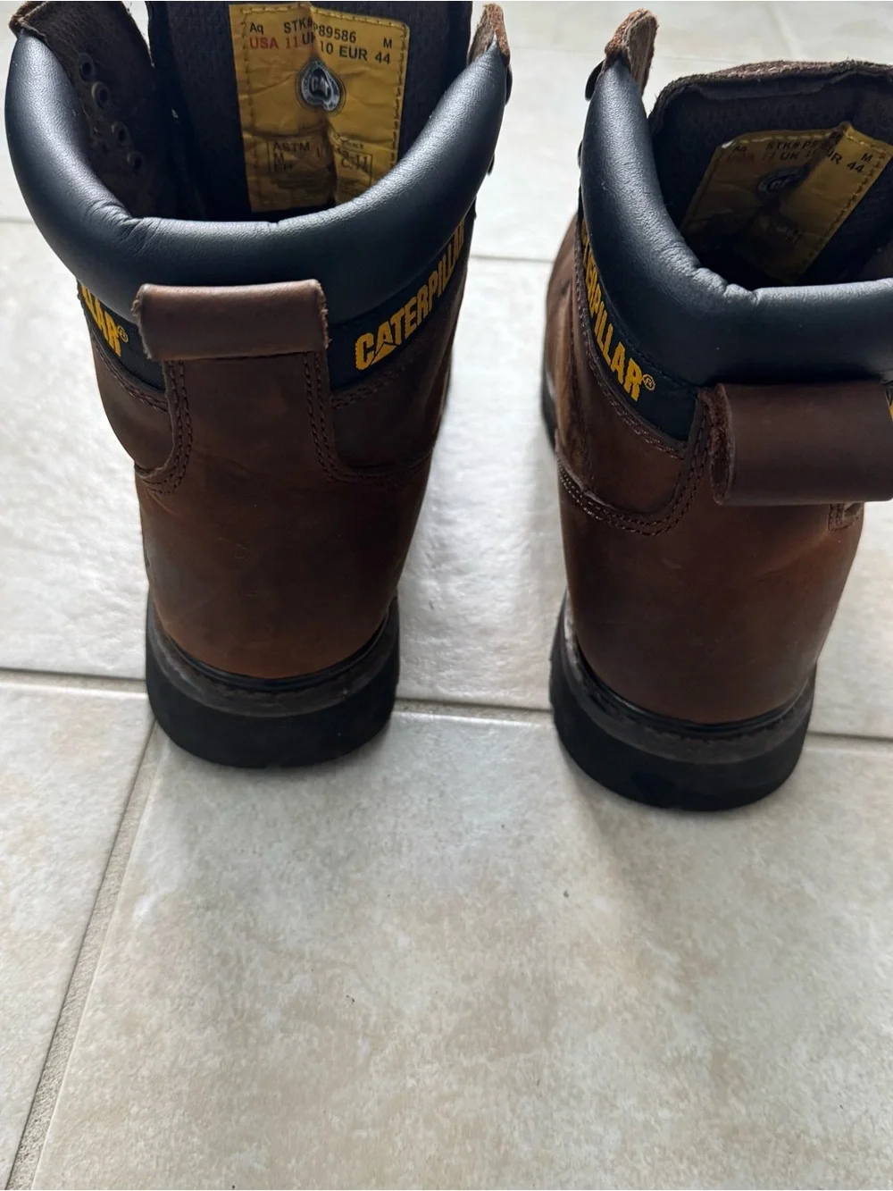 Caterpillar CAT Second Shift Mens Steel Toe Work Boots Brown Leather P89586 11 M
